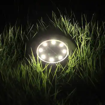 Нов 12Pack 8 LED Слънчев Диск Светлини Открит Водоустойчив Градина Пейзаж Осветление за Двора на Палубата на Тревата Двор Пътеки Пътеки
