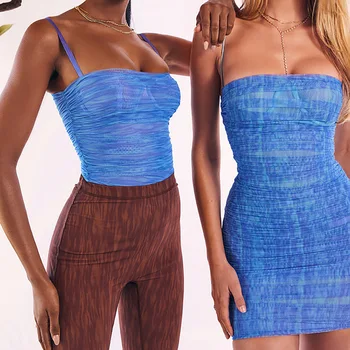 Секси Strap Dress Women Summer 2021 Fashion Sundresses Birthday Club Съоръжения с отворен Гръб Slim Beach Casual Party Mini Dress Bodycon
