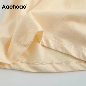 Aachoae Женски обикновена Луксозни тениски Без ръкави, С наплечниками Ежедневни летни блузи с кръгло Деколте Дамски памучен тениска