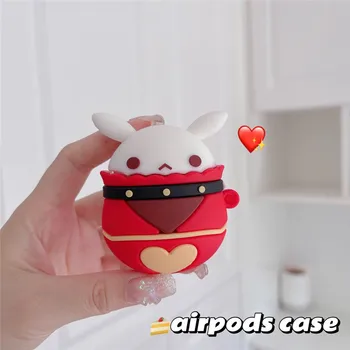 За AirPods pro Case Сладък Карикатура Заек сърцето Модел Слушалки, Калъфи за Apple Airpods 2 Капак на Funda с една кука