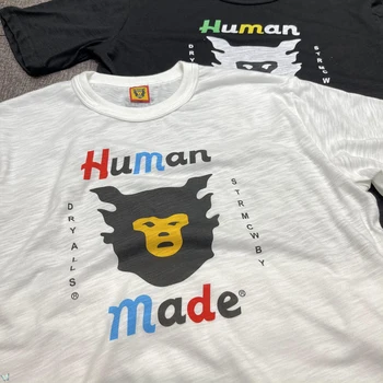 Humanmade T Shirt Fashion Korea Men Women Casual Human Made T-shirt Цветни буквално принт