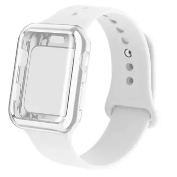 Калъф+силиконова лента за apple watch серия 6 SE 5 4 3 iwatch band 42 мм 38 bacelet каишка за часовник каишка за apple watch band 44 мм 40 мм