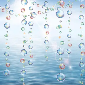 Pvc Бял Син Прозрачен Балон Кръг Гирлянди, Висящи за Русалки в Морето Тематични за Рожден Ден на Baby Shower Парти Декорации