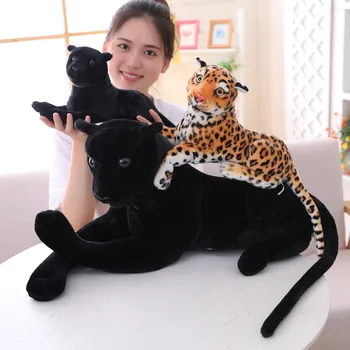 Един 30-120 см Реалистични Тигър, Леопард Плюшени Играчки Меки плюшени играчки Моделиране на Бял Тигър, Ягуар Кукла на Децата Подаръци За Рожден Ден