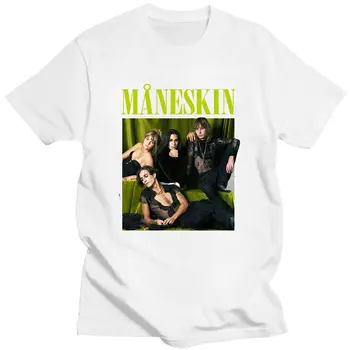 Нов Стил Горещи Продажба Maneskin Печат на тениски Хипстер Стил С Къс Ръкав тениска Мъжка Мода Тениски Топ Чифт Ежедневни Ежедневни Облекла