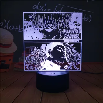 Аниме Lamp Jujutsu Kaisen Led Cool Night Light for Спалня Декор Night Lamp nightlights Gift Acrylic Neon 3d Лампа Dropshipping
