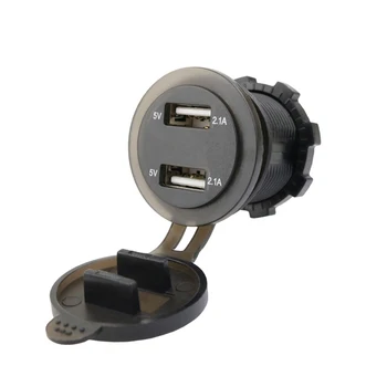 5V 4.2 A Dual USB Car Charger Водоустойчив 2 Порта LED Дисплей Волтметър Адаптер за Захранване на Зарядно Гнездо За АВТОБУСА Лодки