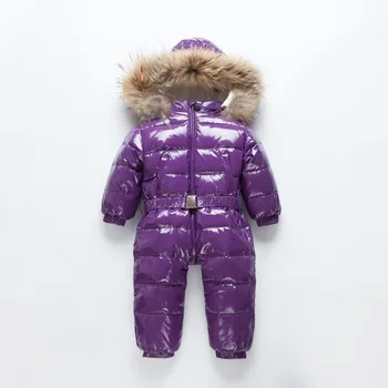 -30 Детска naka яке детски Гащеризон на Горно облекло Зимен Ски костюм Дрехи За момичета на Горно облекло Палто, яке от естествена кожа 2-8y