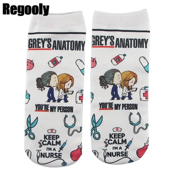 Анатомията на Грей памучни чорапи мода улица смешни чорапи мода новост мъжете и жените дишащи украса двойка подаръци