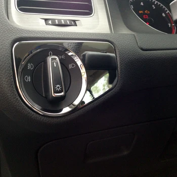 Подходяща за VW Volkswagen Golf 7 Mk7 2013-2019 Car Accesorios Coche Вътрешна Украса ABS Фара Крушка Превключвател Бутон на Кутията 1бр