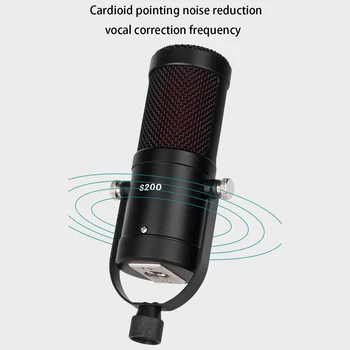Микрофон S200, за Онлайн Мобилен Телефон National K Song Live Shouting Микрофон Кондензаторен Микрофон за Запис