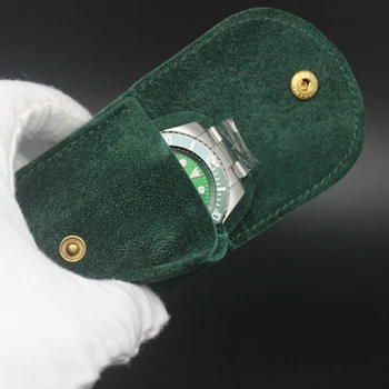 Топ чехъл Green Watch bag Оригинален Защитен Джоб фланелевый Калъф Часовници Джобове Зелени Чанта за Съхранение, за да GMT box