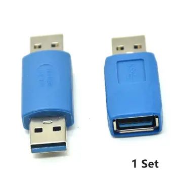 НОВ USB 3.0 A Male to A Male & Female Adapter USB3.0 AM to AF Copler Connector Продължавам Конвертор за преносими КОМПЮТРИ