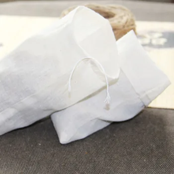 Drawstring Bag Памучни Прежди 13x18CM Топло Бяло Повторно Използване на 10шт Многофункционална Чанта е за Еднократна употреба на Ваната За Крака Супени Филтърни Торбички