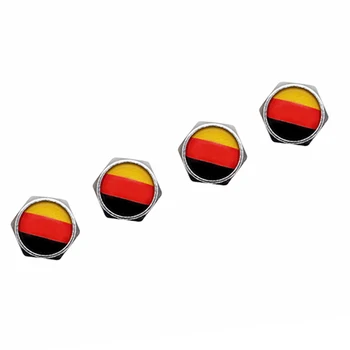 4 Бр./Опаковане. Автоаксесоари за VW Audi Benz BMW Flag Germany Logo Sticker Sliver Wheel Tire Valve Caps Stem Covers Auto Стайлинг