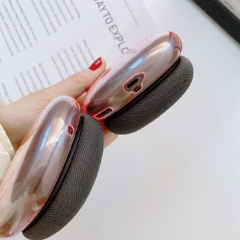 Нов Прозрачен калъф за слушалки за Apple Airpods Max Силиконов Защитен Карамел Цвят Меко покритие за Airpods max Аксесоари