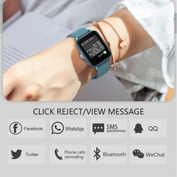 2021 Top1 Smart Watch Men Women Plus 1.69 inches Full Touch Fitness Tracker 190mAh Long Battery Smartwatch