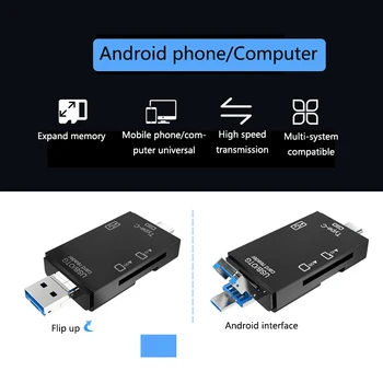 3 In 1 Card Reader USB2.0 Type C To Micro SD TF Dual Slot External Flash Smart Memory Card OTG Адаптер за Аксесоари За Лаптопи