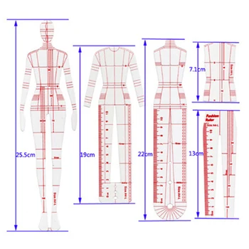 4 БР./компл. Дамски Модни Фигура Линия Фигура Фигура Шаблон за Дизайн на Дрехи Мода Скица на Модел Женски