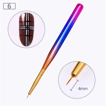 11 Стил Nail Art Brush Metal Gradient liner четки Живопис Flower Stripe Drawing Pen Полски Френски UV Gel Extension Builder Tool
