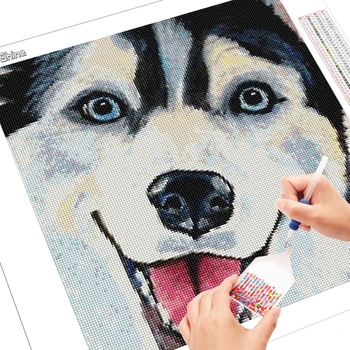 EverShine Diamond Живопис Full Пробийте Square Dog Cross Stitch Diamond Embroidery Sale Animals Bead Picture Комплекти Home Decor