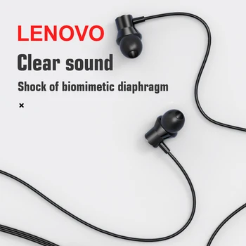 Lenovo HF130 3,5 мм В ухото Слушалки с Кабел, Тежък Звук Субуфер Драйвер за Стерео Слушалки Спортни Слушалки с микрофон Слушалки