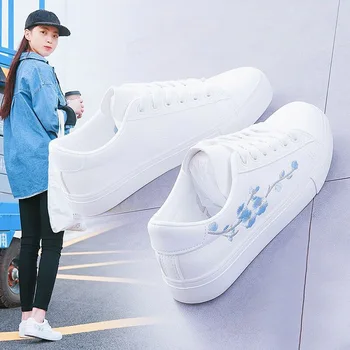 Мода обувки Дамски вулканизированная обувки дантела Тенис Feminino Zapatos De Mujer Дамски маратонки На платформа Ежедневни Бели обувки