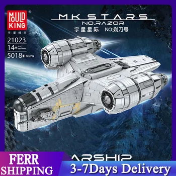 Мухъл King 21023 Star Plan Toys 5018pcs The Razor Starship Building Blocks Airship Bricks Future Spaceship Model Комплекти Играчки