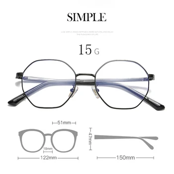 Iboode -1.0 -1.5 -2 -2.5 -3 -3.5 Полигональные Очила Рамки на Жените и Мъжете Реколта Недалновидни Очила без Рамки Прозрачни Оптични Очила