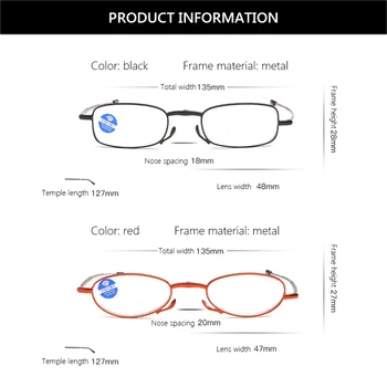 Гореща Мода МИНИ Дизайн на Очила За Четене на Мъже, Жени Сгъваеми Малки Очила Рамка Черен Метал Очила С Оригиналната Кутия, Преносим
