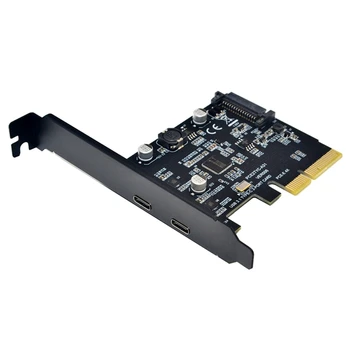 USB 3.1 To Type-C 2 Port Expansion Card PCI-E 4X To USB 3.1 Gen2 10Gbps C USB Adapter ASMedia ASM3142 Чипсет за настолни компютри