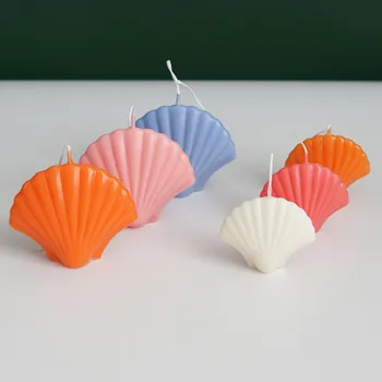 3D Sea Shell Shape Мухъл Plastic САМ Свещ Мухъл Small Shell Мухъл Cake For Pastry Baking Decorating Tools Свещ Soap Molds