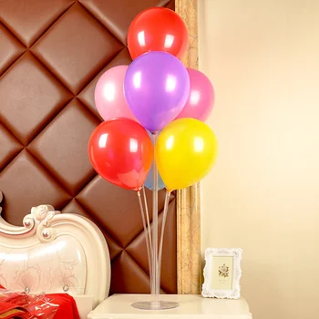 1 Комплект Пластмасови Подкрепа на Балон с 7 Тръби Балони Колона Щанд Рожден Ден на Сватбен Декор, Рожден Ден Украси Деца