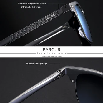 BARCUR Алуминиеви Слънчеви очила Polarized Винтидж Аксесоари За Очила Слънчеви Очила за Мъже UV400 Защита Oculos de sol masculino
