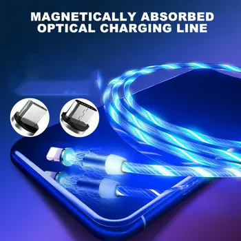 Кръгла Магнитен Знаменца Data head Magical Glow Nighttime Mobile Phone Charging head For Apple Android Typec