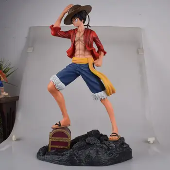 Ново Аниме One Piece Monkey D Luffy With Treasure GK Statue 1/4 Scale Painted Large Size PVC Action Figure Model Toys Brinquedos
