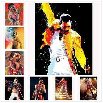 5d Мозайка САМ diamond art painting Queen Band Freddie Mercury Бродерия пълен Планински Кристал Картина Кръстат бод Стени Домашен интериор
