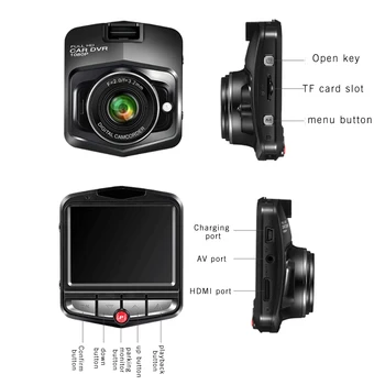 1080P HD Mini Night Vision 150 Широка Камера за Наблюдение на Паркинг 2.4 Inch Front Rear Dash Cam Double Lens Driving Recorder