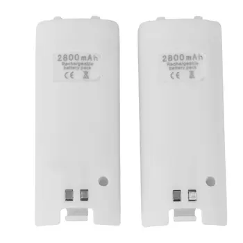Черно - Бял Капацитет на Батерията 2x2800 ма с Двойно Зарядно Устройство Зарядно устройство за Дистанционно Управление на Wii