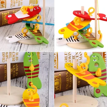 8 Бр./компл. Цветни Дървени Рибарски Цифрови Играчки Baby Kids Fish Set Column Blocks Game Children Сладко Early Educational Cartoon Toy