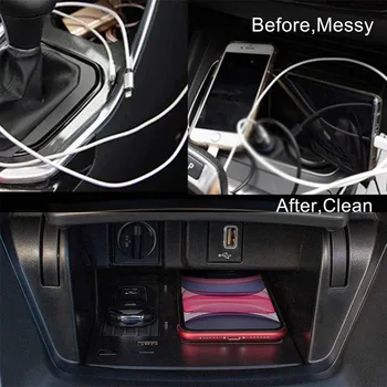 Безжично Зарядно за Телефон Безжично Зареждане на Мат Мат За Honda Accord 10th 2018 2019 2020 с Бързо Зареждане Зарядно Устройство Черен