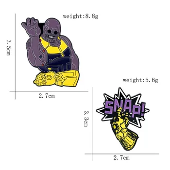 Marvel Отмъстителите Thanos Gauntlet Емайл на Жени Икона На Раницата Карикатура Брошка Игли За Дрехи Broche За жени, Момичета Подарък