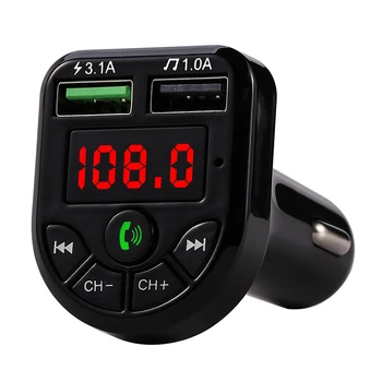 Автомобилен MP3 плеър Bluetooth FM трансмитер Подкрепа TF Карта/U Disk Dual USB Зарядно устройство, Хендсфри Car Kit FM модулатор