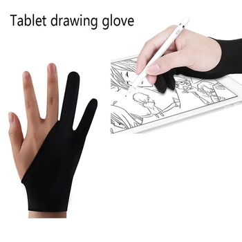 Artist Ръкавица Tablet Screen Touch Gloves Two Finger Stylus Pen Anti-Fouling Пот Drawing For Ipad За Tablet Pen Display Accessories