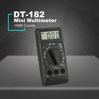 DT-182 Цифров Мини-Мултицет DC/AC Напрежение, Измерител на Ток Ръчен Преносим Волтметър Амперметър Диод Триод Тестер Мультитестер