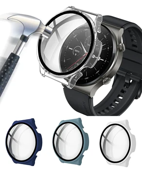 Hard Edge Full Glass Screen Protector Shell Case Рамка За Huawei GT 2 Pro Watch/GT2 Pro Smartwatch Защитно покритие на Бронята