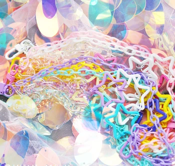 Ita Bag JK Uniform Acrylic Chain Accessories Украса Бонбони с Цвят на Звезди, Регулируем САМ Bag Chain Подвесная Верига за Ита Bag