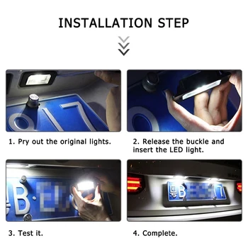 2 бр./компл. яркостта на LED Разрешително 12v Бял Номер, Регистрационен номер Светлини Няма Грешка Лицензионни Светлини за Ford Fiesta и Fusion Mondeo MK2