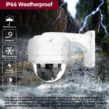 8MP POE, PTZ камери за ВИДЕОНАБЛЮДЕНИЕ IP Security Camera Outdoor Street Waterproof Audio 5X Zoom 4K POE Video Surveillance Camera System ONVIF H. 265