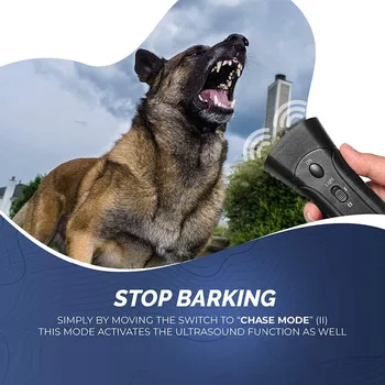 Pet Dog Repeller Против Barking Bark Stop Training Device Trainer LED Ултразвукова Anti-Лай Ултразвукова Без Батерии GQ